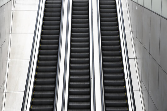 three escalators