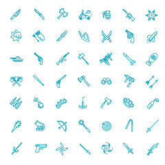 Fototapeta na wymiar Weapons vector icons set, cold steel arms