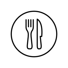 Fork & Knife Restaurant Icon. Linear vector.