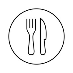 Fork & Knife Restaurant Icon. Linear vector.