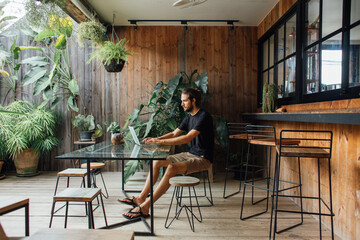 Man working on laptop