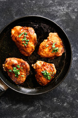 Sweet and spicy honey grilled chicken thighs