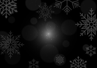 Fototapeta na wymiar Snowflakes on a dark background. Winter pattern. New year Christmas.
