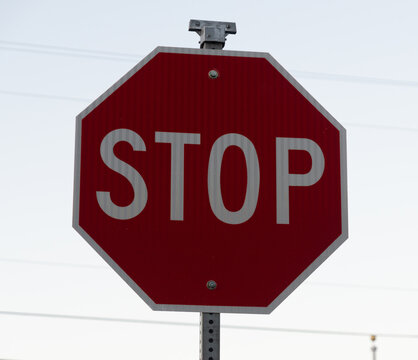 Stop Sign On Blue Sky