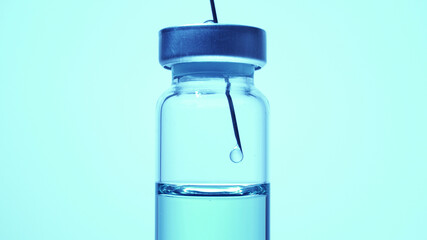 Medical scientist mix vaccine in the vile. Lab developing research of vaccine against Coronavirus, COVID-19, SARS-CoV-2, 2019-ncov. Pre-clinical evaluation and clinical phase trials development test