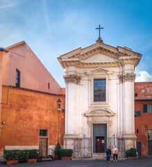 Facade of Sant'Egidio church in Rome