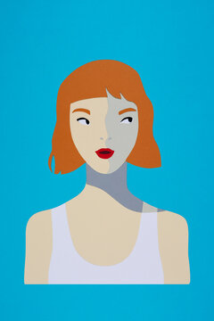 Young woman looking askance