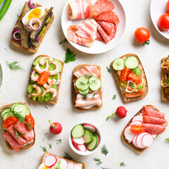 Open faced sandwiches
