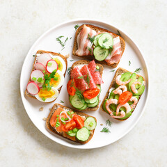 Open faced sandwiches