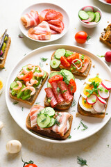 Open faced sandwiches