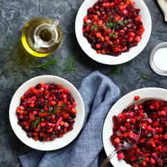 Beet salad in bowl