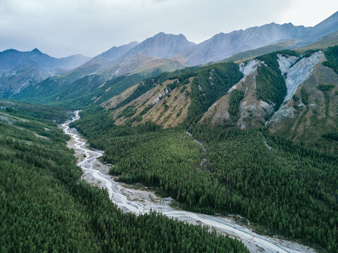 A mountain river valley - Powered by Adobe
