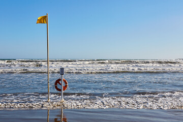 flag on the beach
