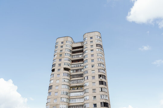 Building facade With Balconies And Windows