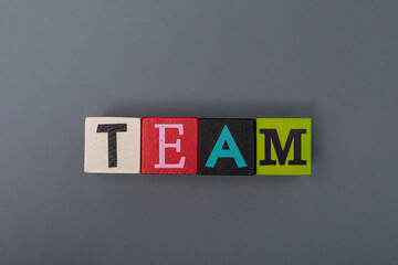Business cubes  network team word