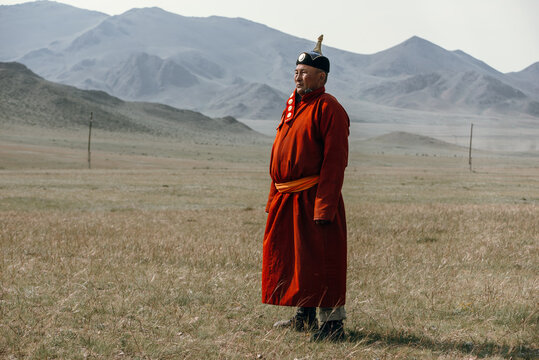 Portrait of a Mongolian man