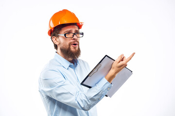 Working man with documents engineer industry construction professionals