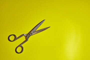 scissors on a yellow background