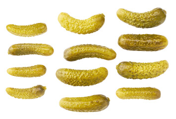 pickled cucumbers isolated on a white background.