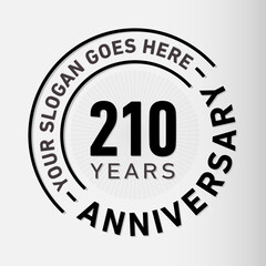 210 years anniversary logo template. Vector and illustration.
