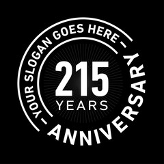 215 years anniversary logo template. Vector and illustration.
