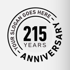 215 years anniversary logo template. Vector and illustration.
