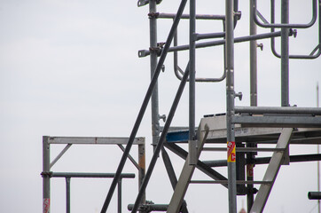 Scaffolding against a white background