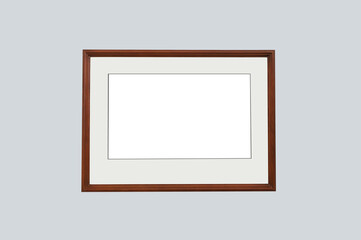 Wooden brown frame with mat.