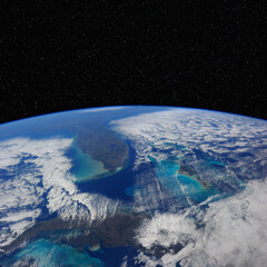 Cuba and Florida from space. Elements of this image furnished by NASA.