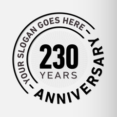 230 years anniversary logo template. Vector and illustration.
