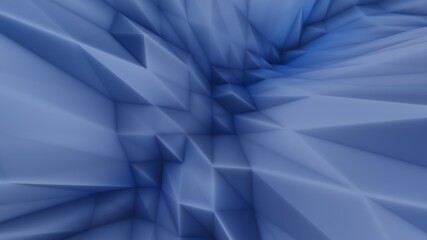 Abstract architecture background dark blue triangle pattern 3d render
