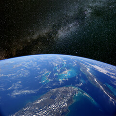 Florida, The Bahamas and Cuba from space. Elements of this image furnished by NASA.