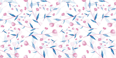 Fototapeta na wymiar Seamless background with colors. Watercolor illustration. Floral decor for textiles, fabrics, packaging and greeting cards.
