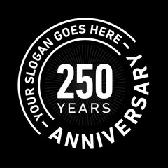 250 years anniversary logo template. Vector and illustration.
