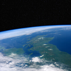 Scotland from space. Elements of this image furnished by NASA.
