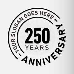 250 years anniversary logo template. Vector and illustration.
