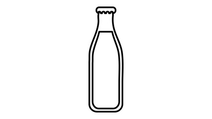 milk in a glass bottle on a white background, vector illustration. milk for drinks and cooking. Eco-friendly packaging without plastic. care for the environment