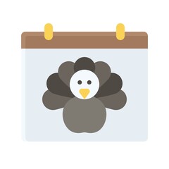 Calendar icon, Thanksgiving related vector