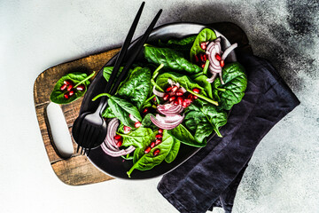 Fresh organic salad with spinach