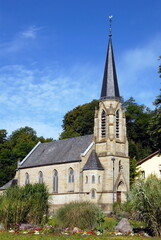 Fototapeta na wymiar Ville de Saint-Avold, Eglise protestante de style néogothique inaugurée en 1889, département de Moselle, France