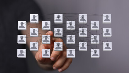 conference Digital Network and data concept team.