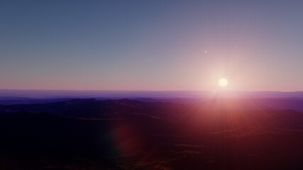 detailed planet surface, realistic exoplanet, beautiful alien planet in far space, planet suitable for colonization, planet similar to Earth 3D render