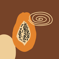 Papaya. Abstract modern vector illustration. Modern poster