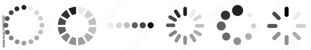 Poster Loading icon set. load. Circle loader collection. load bar icons. Collection of loading icons. Round progress bar for web and application ui. Vector illustration
