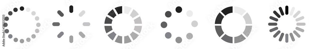 Poster Loading icon set. load. Circle loader collection. load bar icons. Collection of loading icons. Round progress bar for web and application ui. Vector illustration