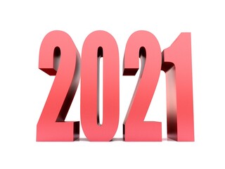 New Year 2021  ,3d rendering on white black ground