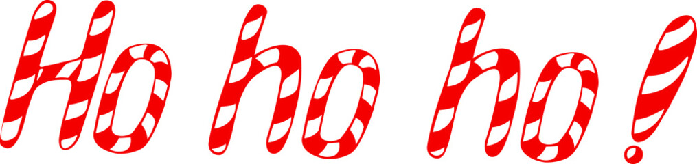 red christmas lettering. vector christmas calligraphy frase ho ho ho. red words. 