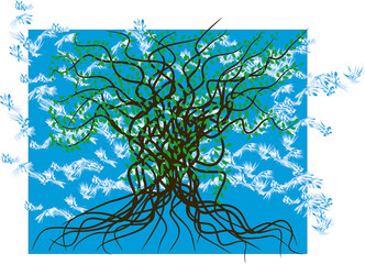 abstract floral tree