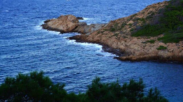 view of the coast of Sa Tuna in Begur, Emporda, Catalonia, Spain. Mediterranean sea
