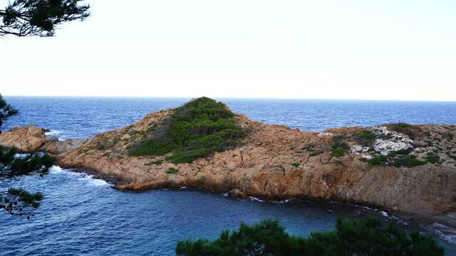 view of the coast of Sa Tuna in Begur, Emporda, Catalonia, Spain. Mediterranean sea